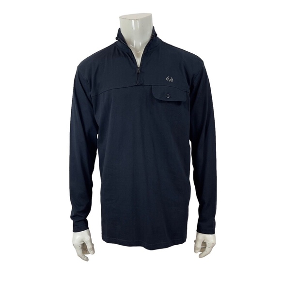 REALTREE® by STAGHORN 1/4 Zip Pullover Black Pocket Mens L - Picture 8 of 16